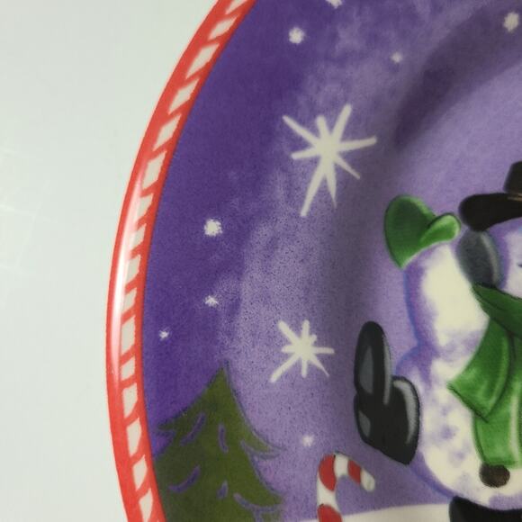 Jingle All The Way Dancing Snowmen Blue Snow-Covered Candy Cane Plate - Picture 5 of 7